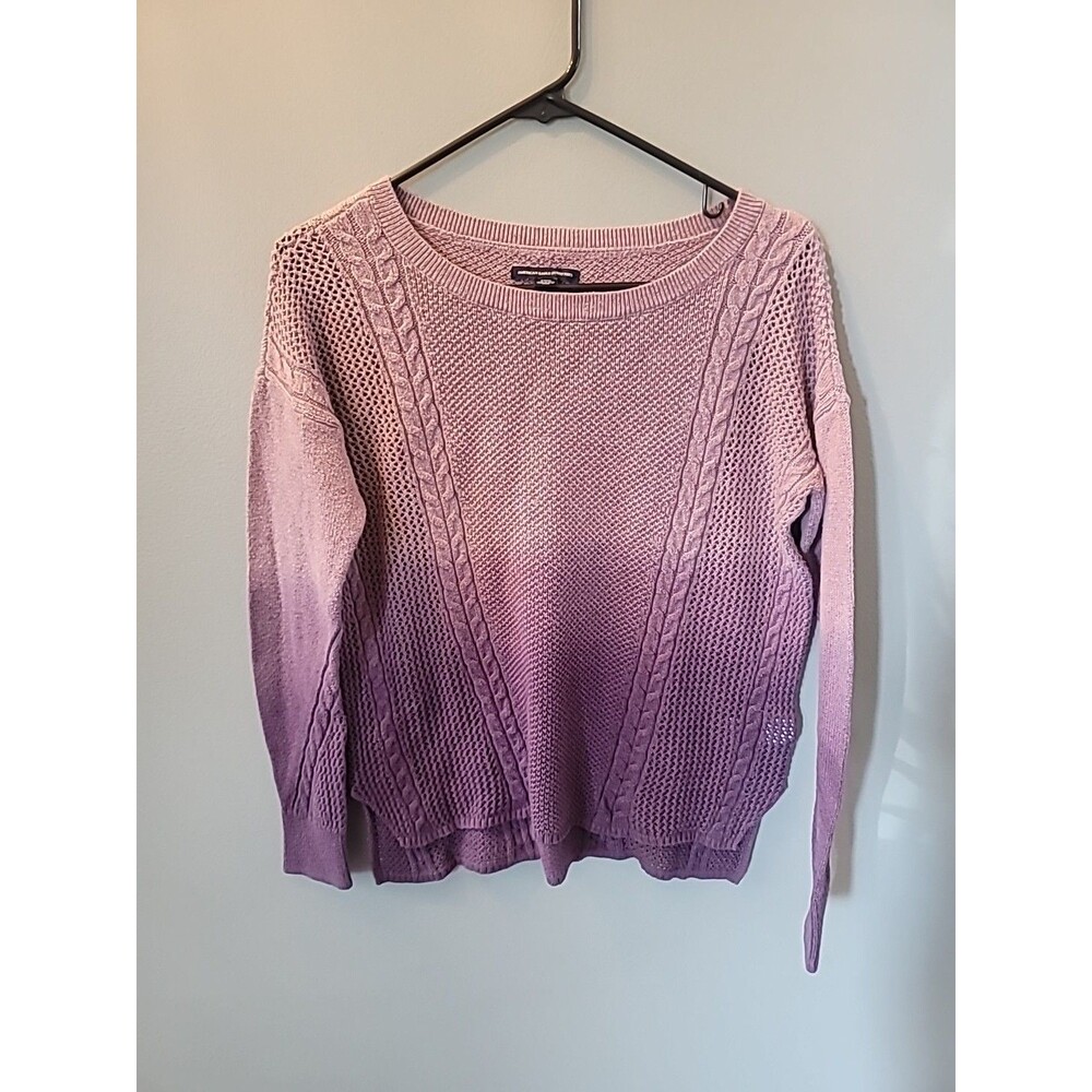 American Eagle Outfitters Women's Small Purple Ombre Knit Sweater Long Sleeve